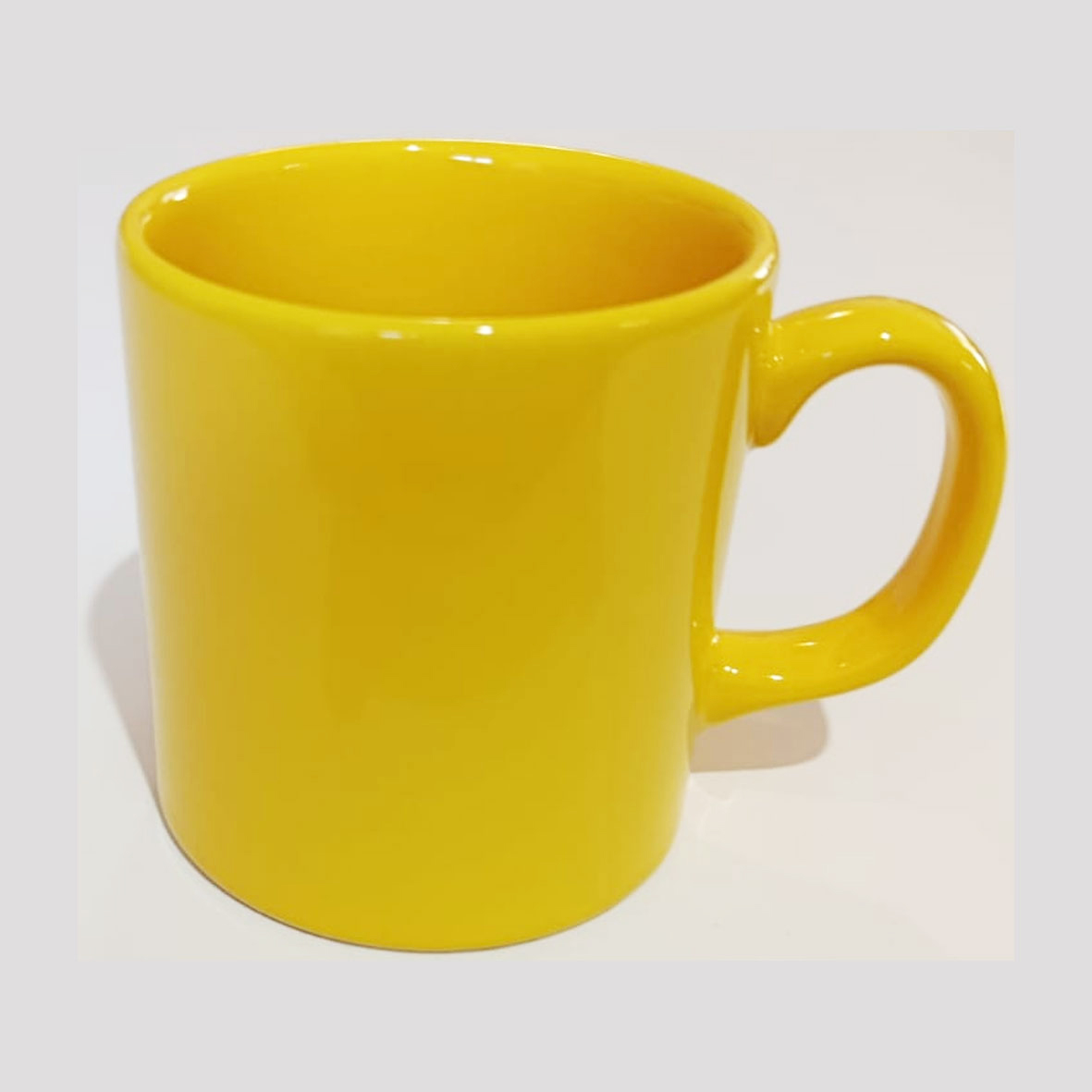 Sarı Parlak Seramik Kupa + karton kutu +  tasarım + baskı