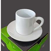 Beyaz Porselen Türk Kahvesi Fincanı + Karton kutu +  Tasarım + Baskı